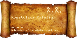 Kosztolicz Katalin névjegykártya