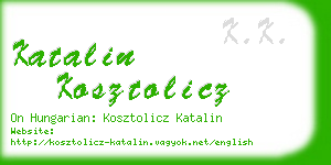 katalin kosztolicz business card